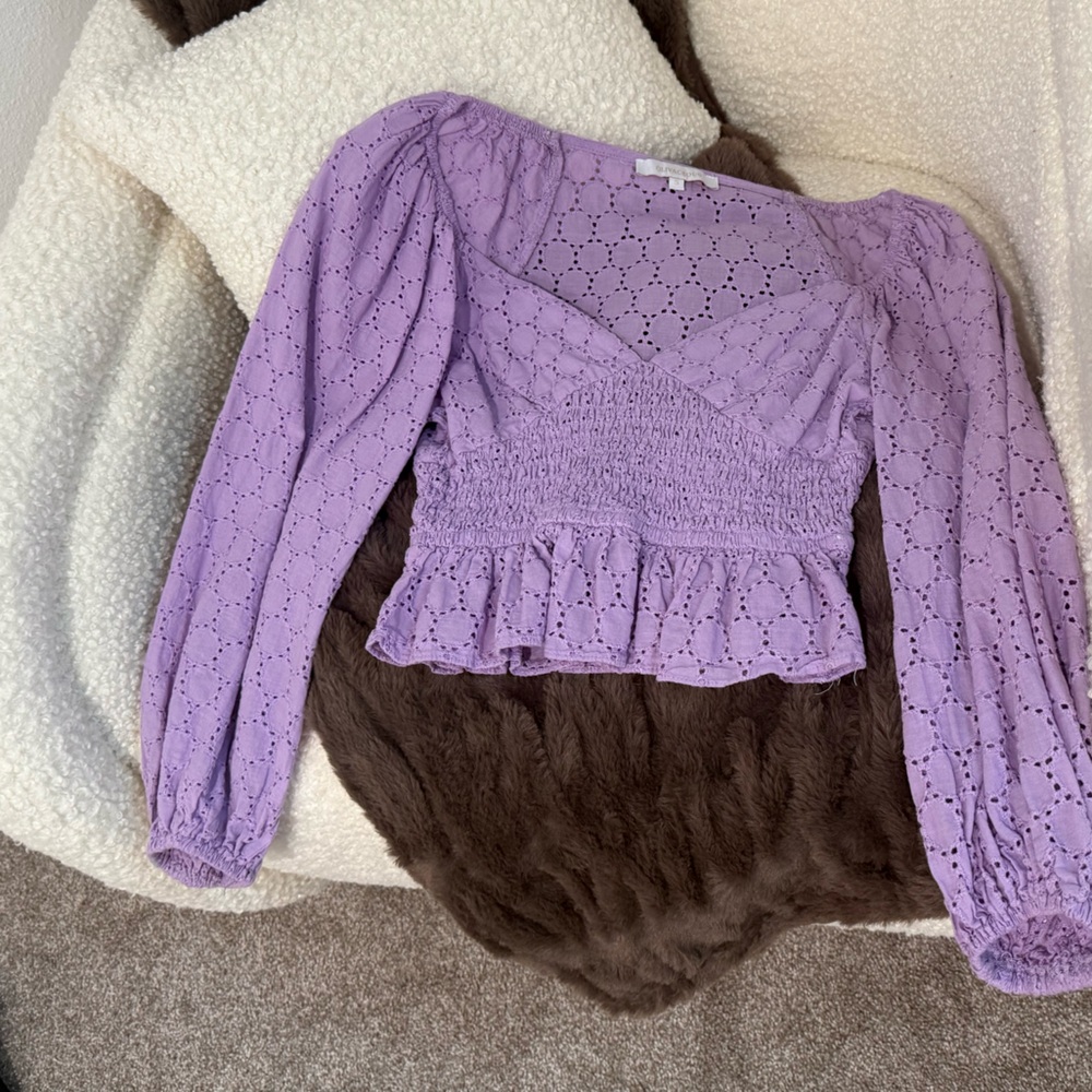 Olivaceous Lavender Off-the-Shoulder Sweater